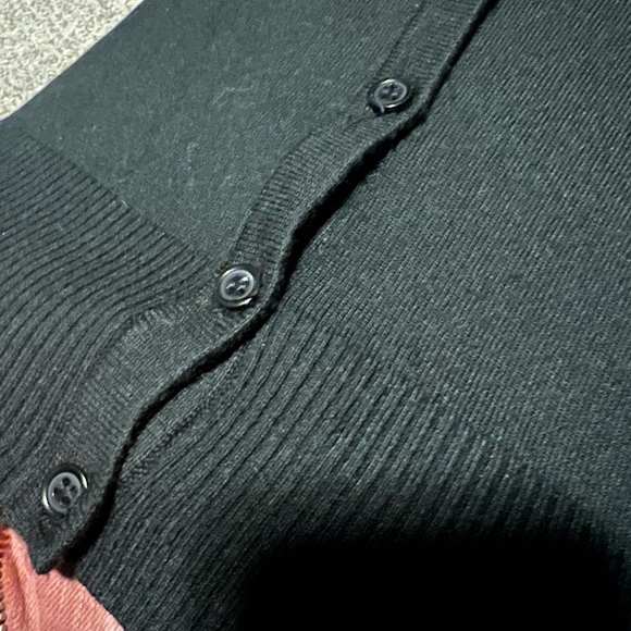 3/4 sleeve v neck black cardigan - Picture 9 of 9